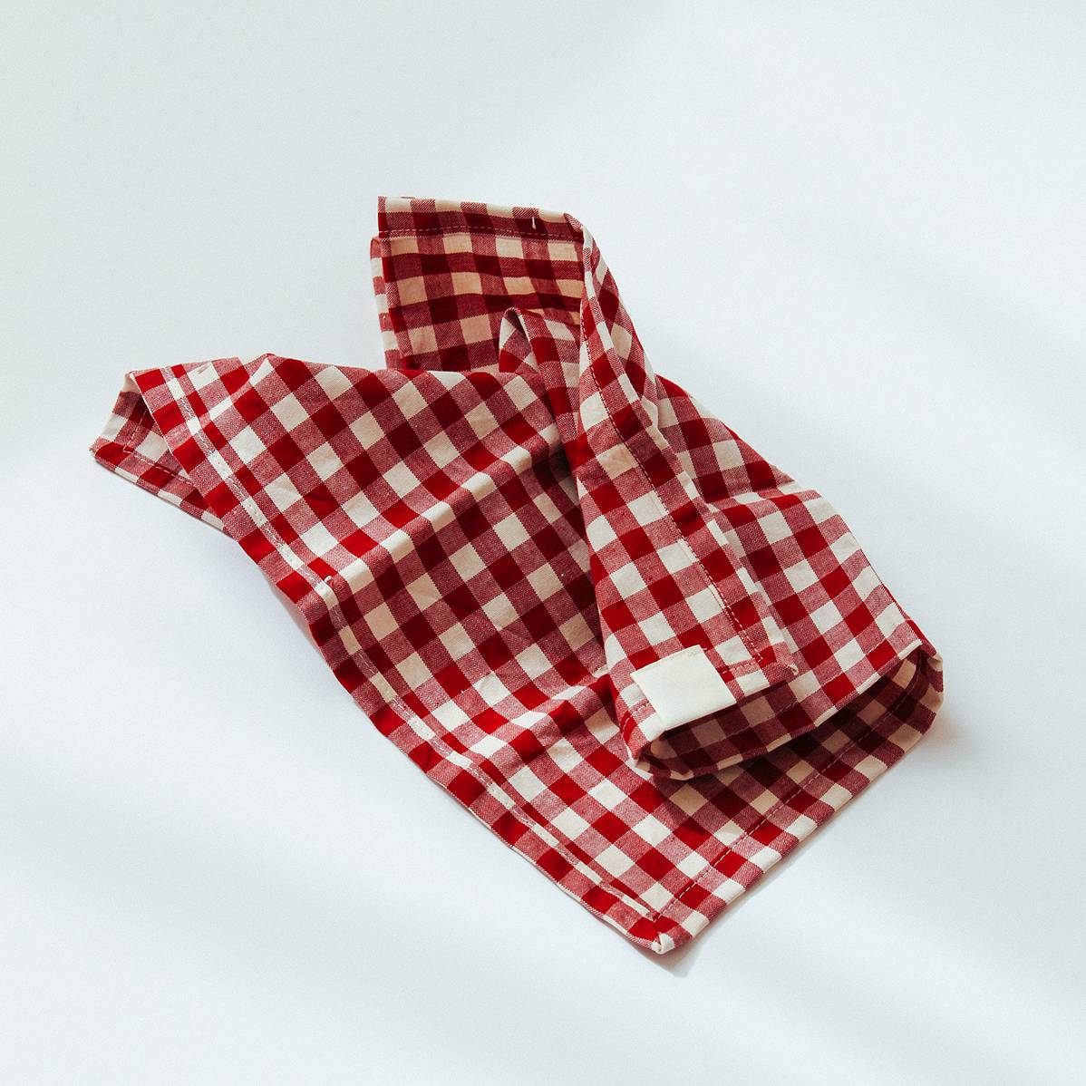 Servilletas de tela de algodón con diseño de cuadrito de vichy Color Rojo  Tamaño Pack de 4 unidades